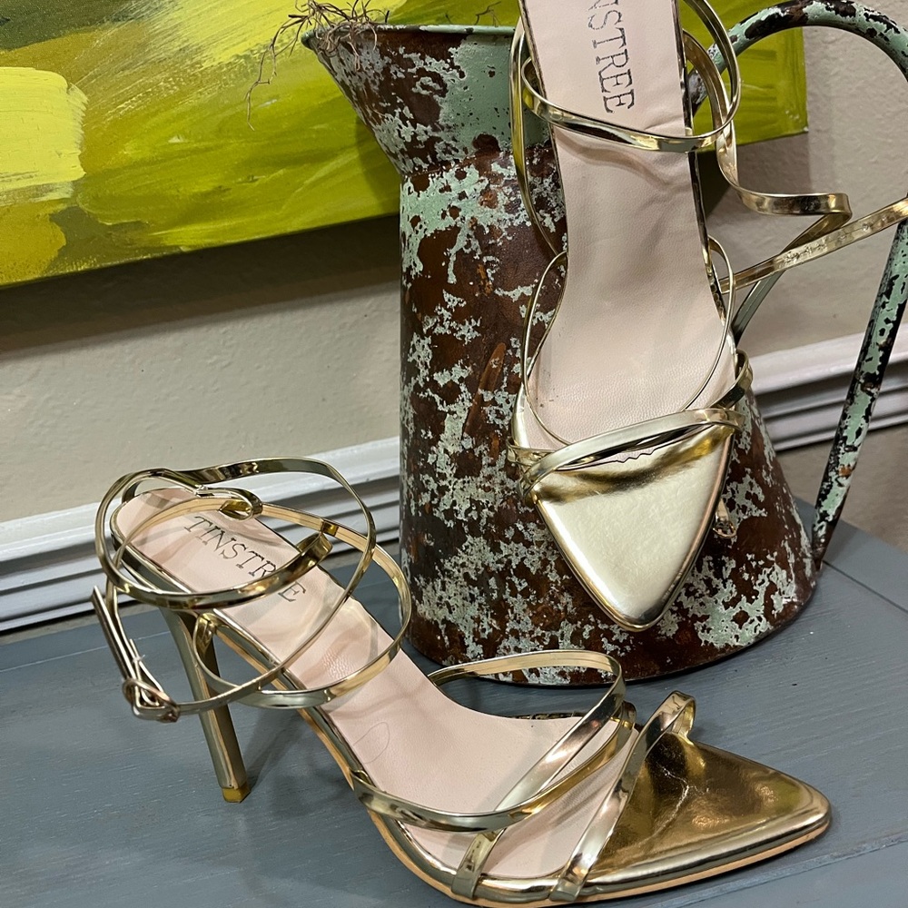 Gold Strappy Heels